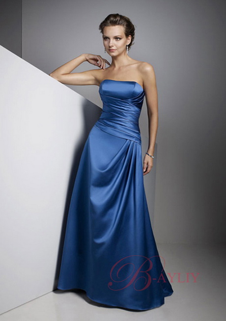 Lange blauwe jurk