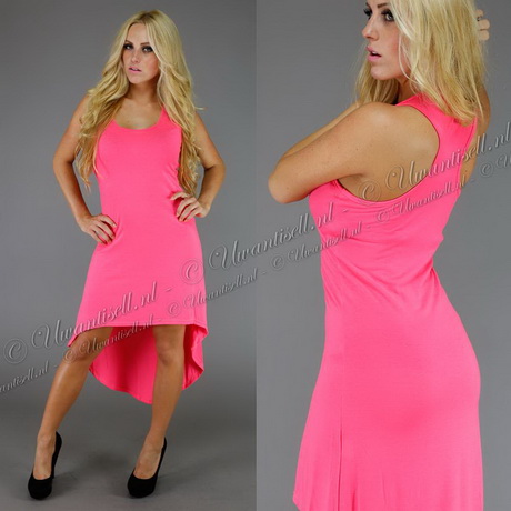 Neon roze jurk