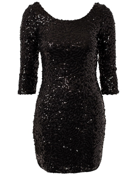 Zwarte glitter jurk