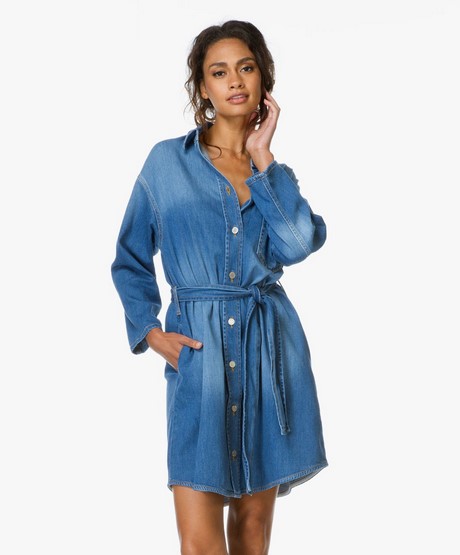 Denim blousejurk