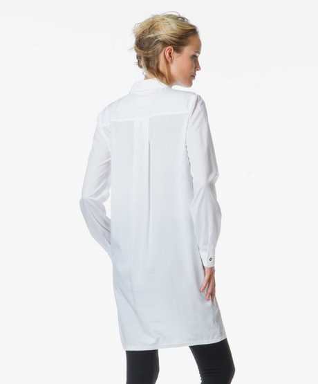 Lange witte blouse jurk