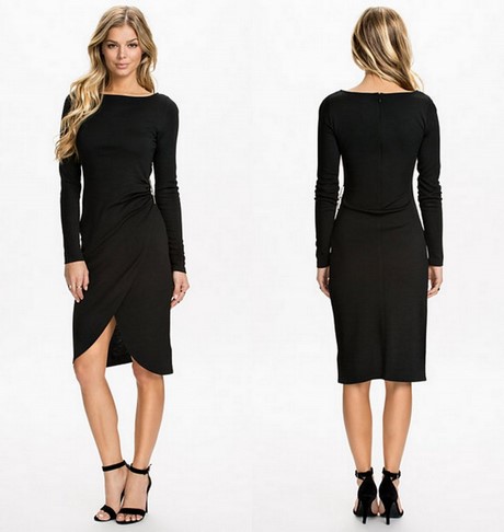 Lange zwarte strakke jurk