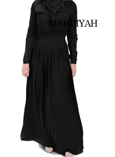 Maxi jurk zwart lange mouw