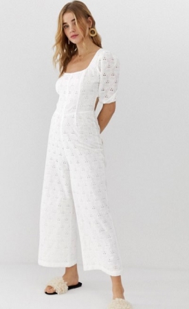 Korte jumpsuit met kant