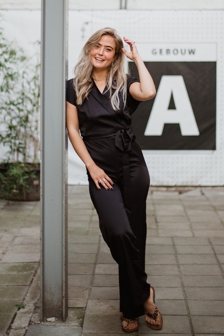 Lange zwarte jumpsuit