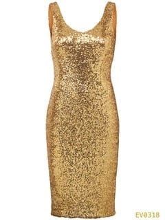 Gouden cocktail jurk