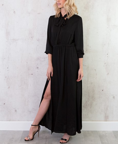 Maxi dress zwart split