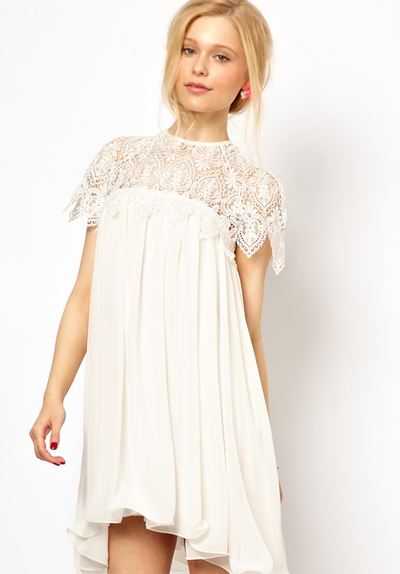 Witte chiffon jurk