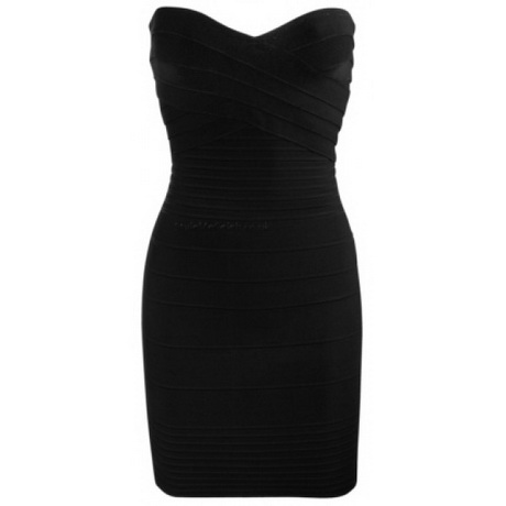 Strapless zwarte jurk