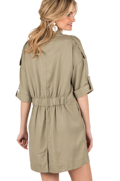 Legergroene blouse jurk