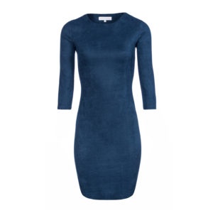 Suede blauwe jurk