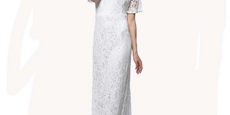 Witte lange kanten jurk