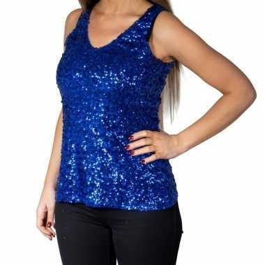 Blauwe glitter top