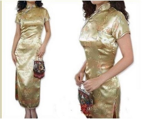 Lange gouden jurk