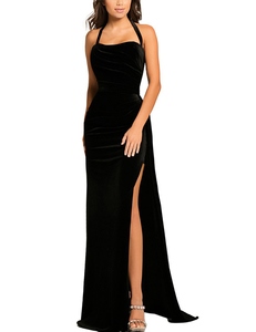Lange jurk zwart met split