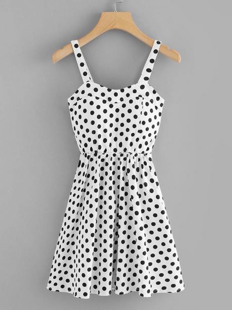 Polka dot jurk zwart wit