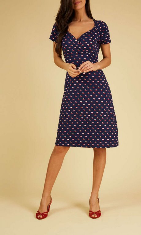 Polkadot jurk blauw