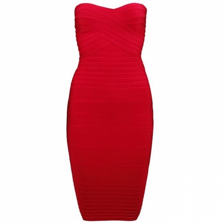 Strapless rode jurk