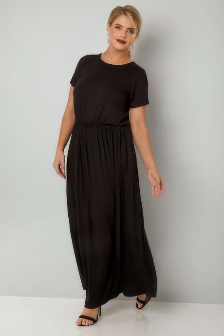 Zwarte maxi jurk met split