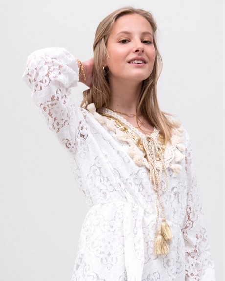 Boho witte jurk