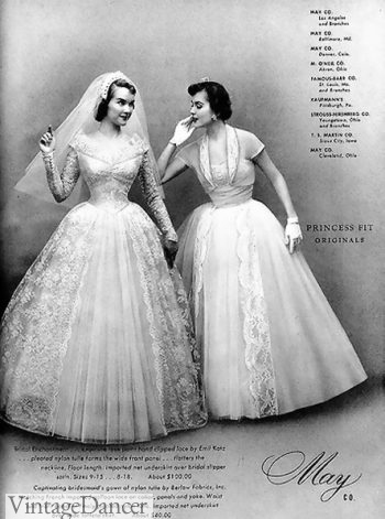 Jaren 1950 stijl trouwjurken
