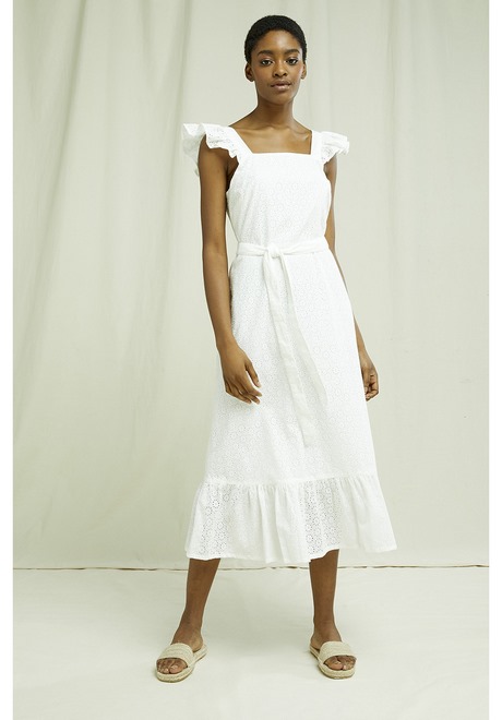 Katoenen witte jurk