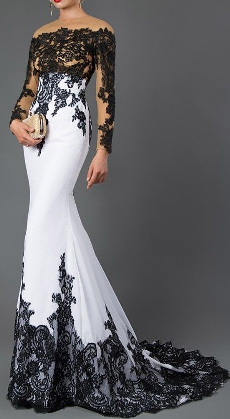 Zwart-wit lange jurken