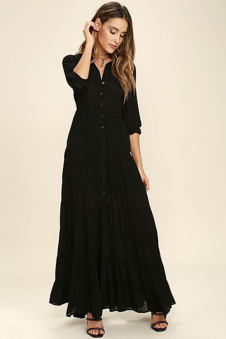 Zwarte Lange maxi jurk