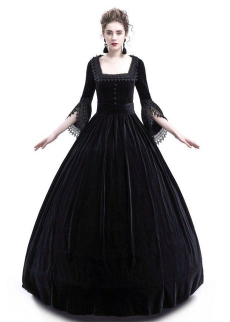 Zwarte victoriaanse jurk