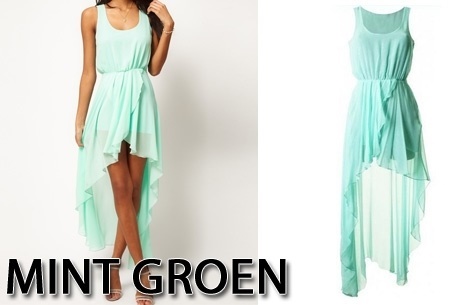 Chiffon jurk mintgroen