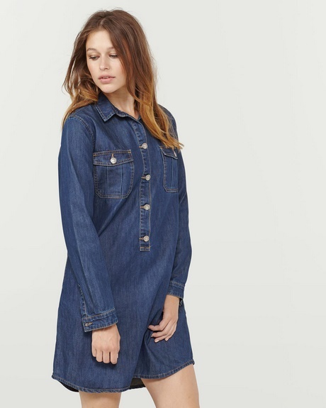 Denim blouse jurk