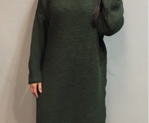 Groene winter jurk