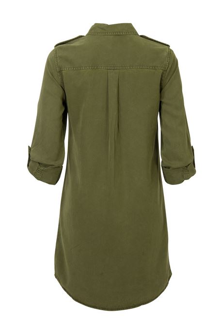 Lange blouse legergroen