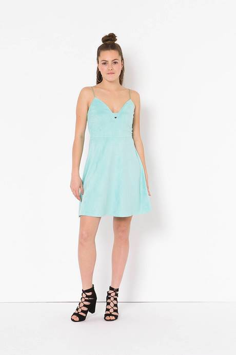 Suede jurk mintgroen