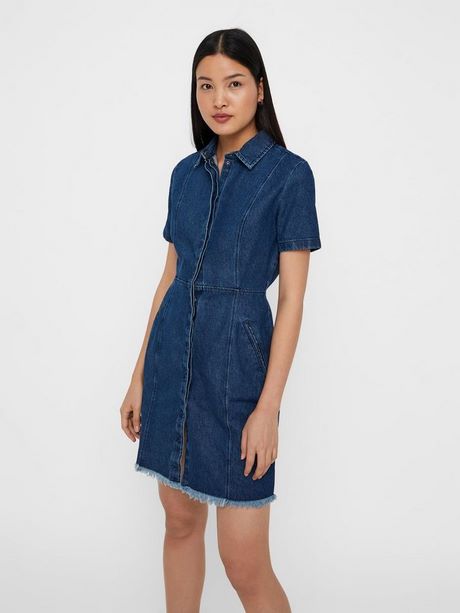 Denim jurk korte mouw