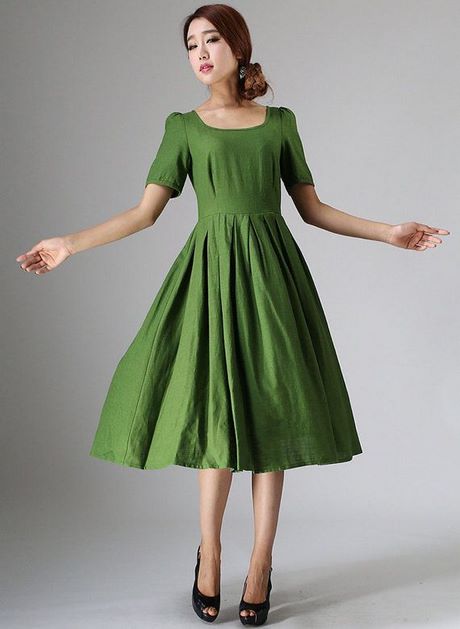 Groene midi jurk