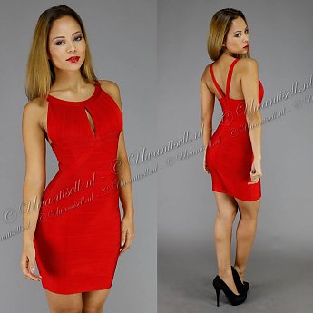 Rode korte jurk