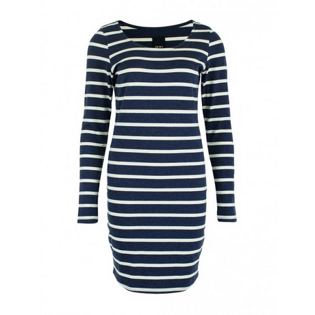 Blauw wit gestreepte jurk dames