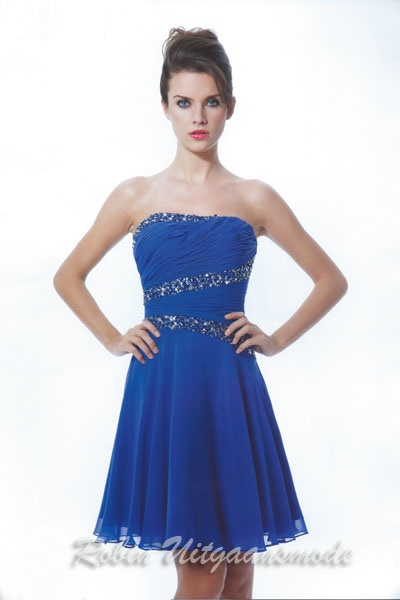 Korte blauwe jurk