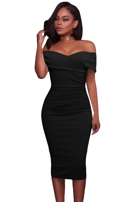 Zwarte halflange jurk