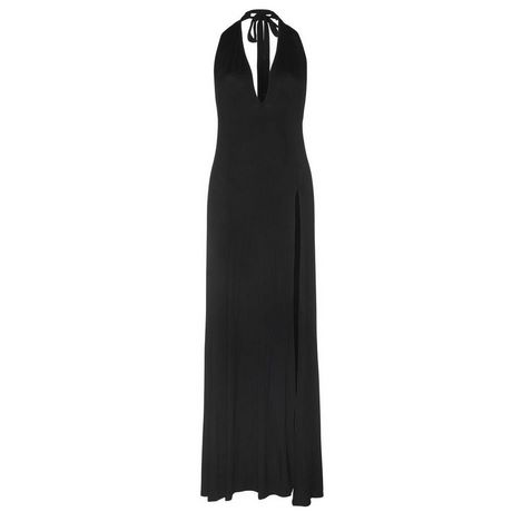 Maxi dress zwart met split