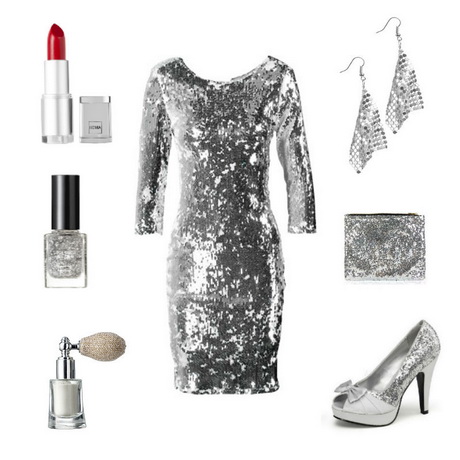 Zilveren glitter jurk