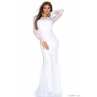 Witte lange kanten jurk