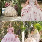Champagne quinceanera dresses 2024