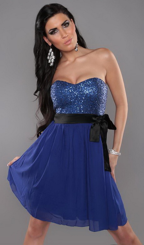 Blauwe pailletten jurk