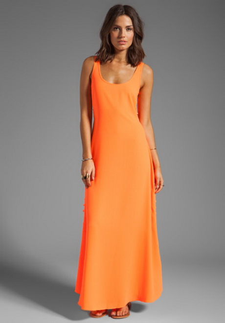 Oranje maxi jurk