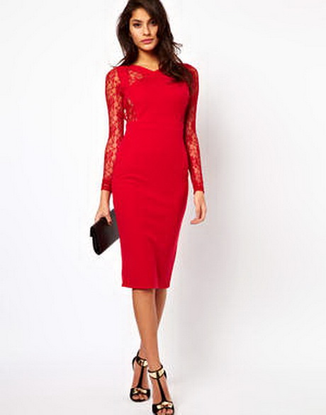 Rode strakke jurk