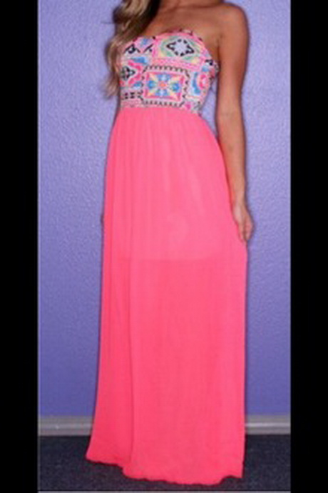 Roze maxi dress