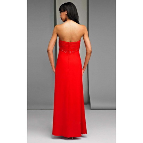 Strapless jurk rood