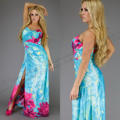 Strapless maxi jurk